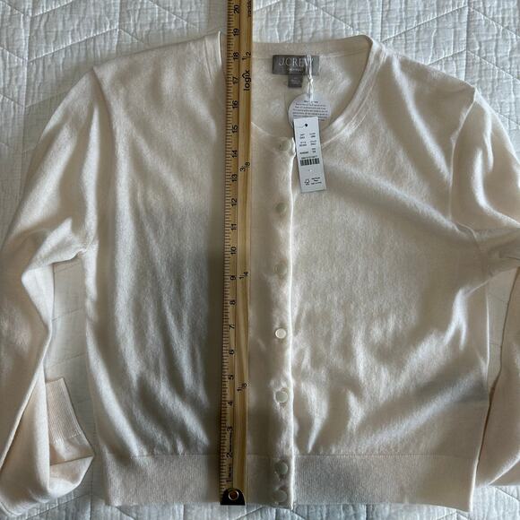 J.Crew Featherweight Cashmere Cardigan Women’s Snow White – Size XS New - Picture 10 of 11